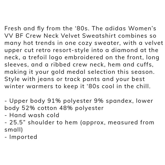 🎉HP!🎉💎NWT Adidas Pink Velvet Mix Sweatshirt - Picture 8 of 8